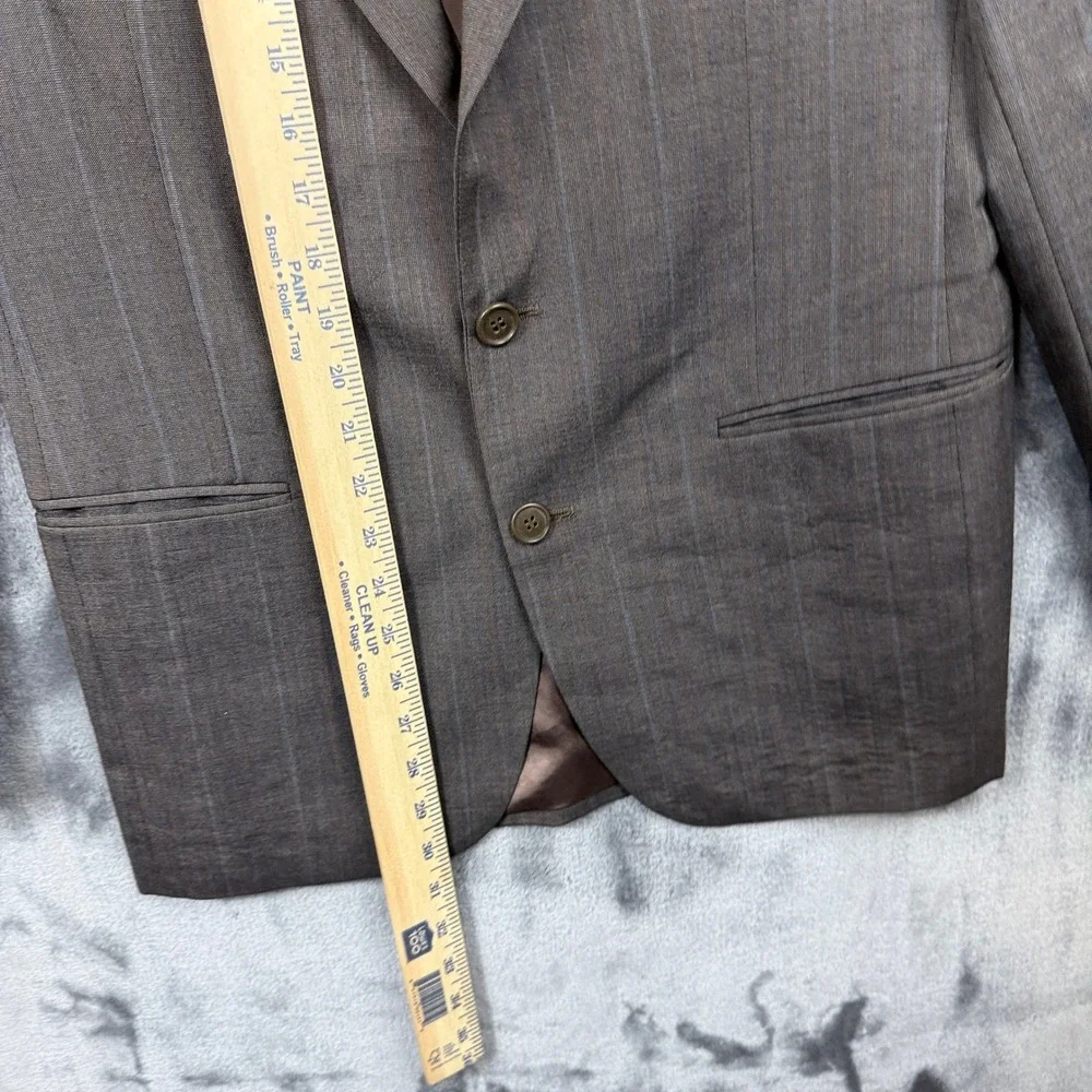 Yves Saint Laurent Blazer Mens L Brown Pinstripe Wool Sport Coat Made in France